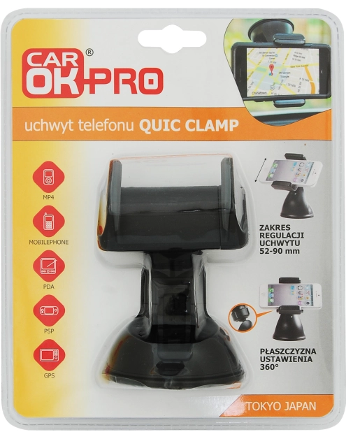 Zdjęcie: Uchwyt samochodowy na telefon 52-90 mm CAR OK