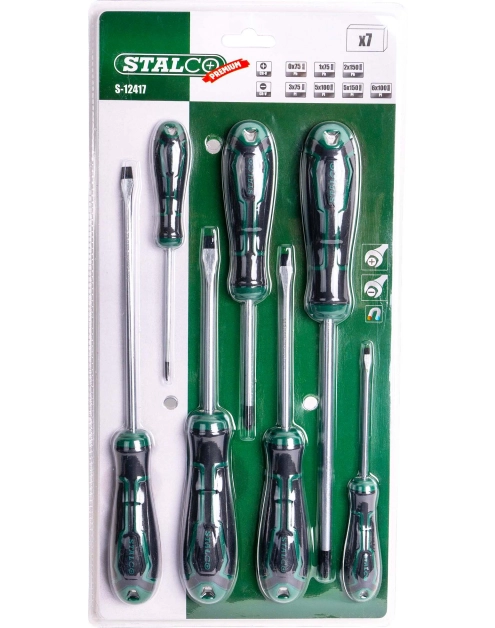 Zdjęcie: Wkrętaki 7 elementów premium s-12417 STALCO