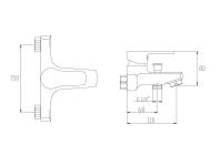 Zdjęcie: Bateria wannowa Verso chrom INVENA