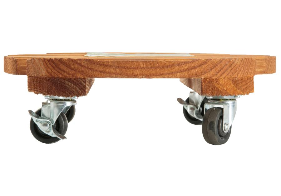 Zdjęcie: Podstawka drewniana na kółkach pod doniczkę Flora Roll, fi30 cm, FSC-FR, naturalny NORTENE