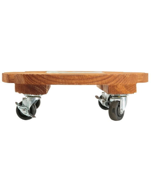 Zdjęcie: Podstawka drewniana na kółkach pod doniczkę Flora Roll, fi30 cm, FSC-FR, naturalny NORTENE