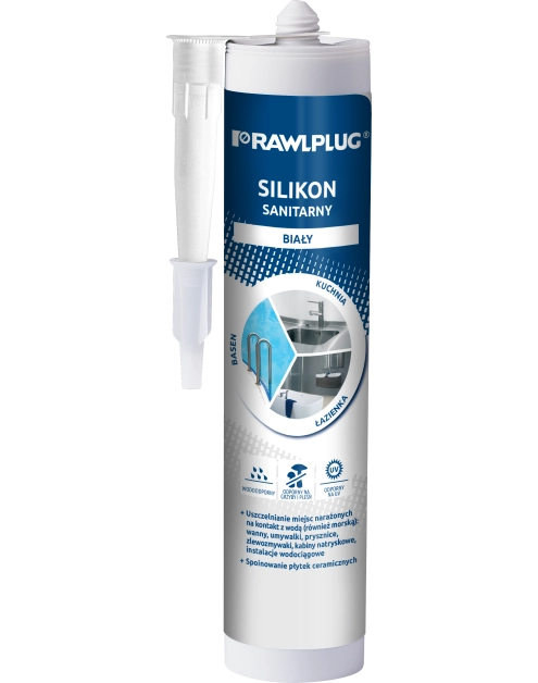 Zdjęcie: Silikon sanitarny biały 300 ml RAWLPLUG