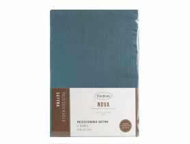 Prześcieradło z gumką Nova 140x200 cm + 30 cm niebieskie EUROFIRANY