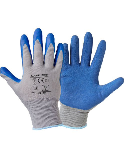 Zdjęcie: Rękawice lateks niebiesko-szare, 12 par, 9, CE, LAHTI PRO