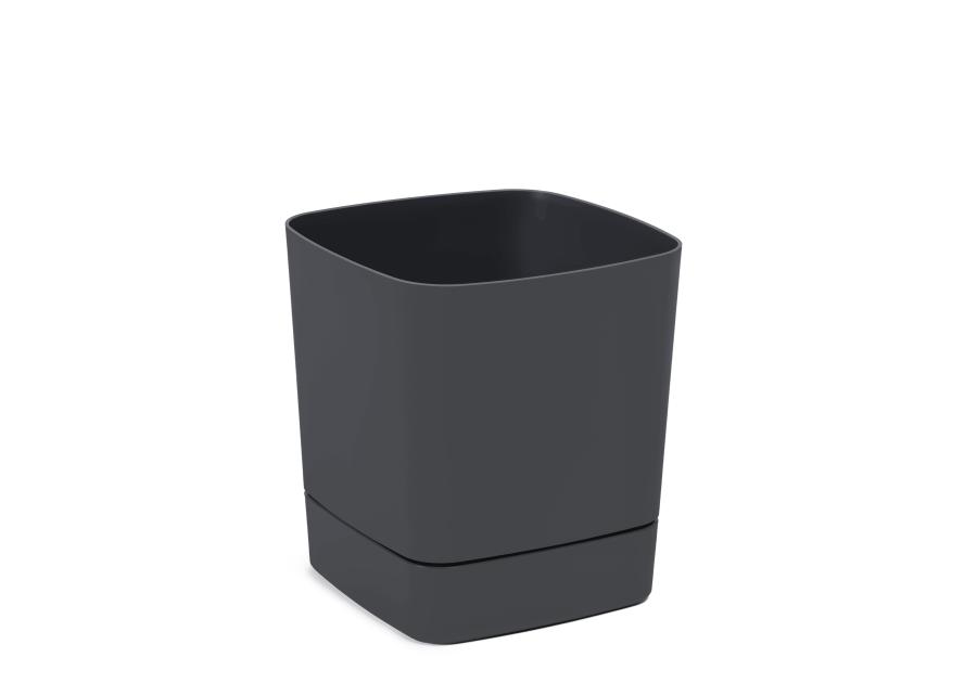 Zdjęcie: Donica z podstawką Clima 25x25 cm antracytowa LAMELA PLASTIC