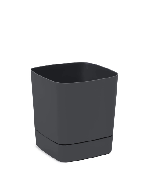 Zdjęcie: Donica z podstawką Clima 25x25 cm antracytowa LAMELA PLASTIC