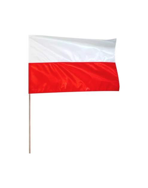 Zdjęcie: Flaga narodowa Polski 112x70 cm w kpl z drzewcem METRO