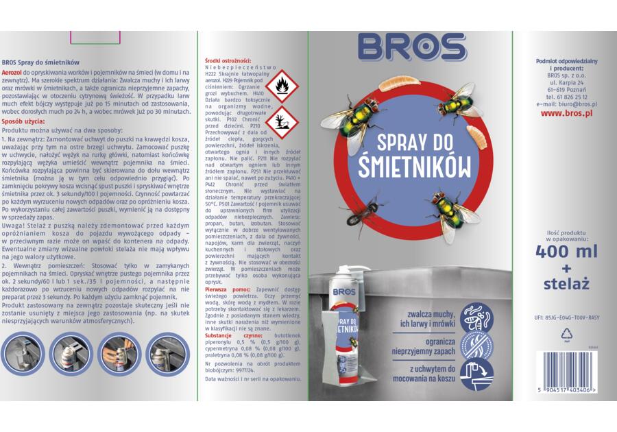 Zdjęcie: Spray do śmietników 400 ml BROS
