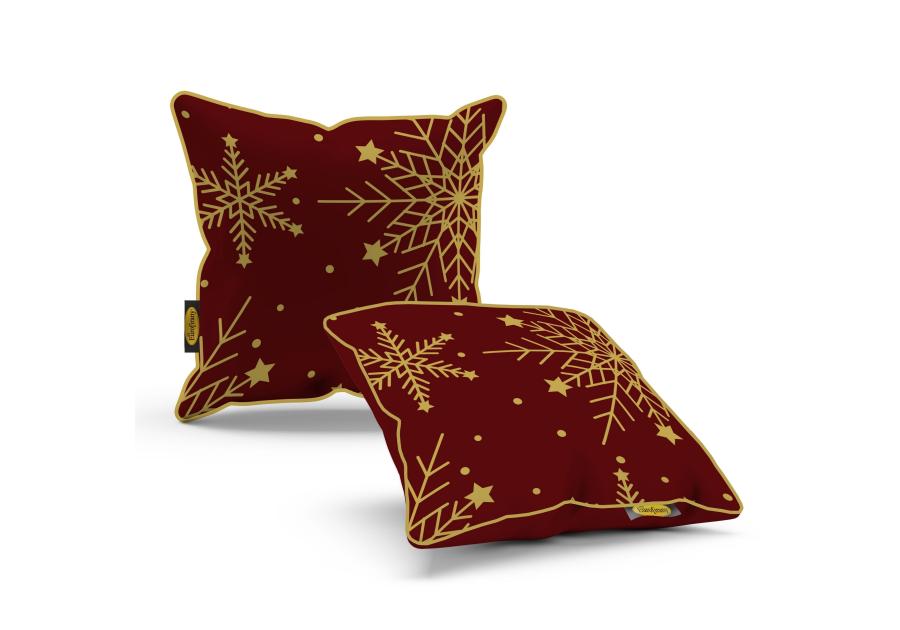 Zdjęcie: Poduszka welwetowa świąteczna 45x45 cm czerwono-złota EUROFIRANY