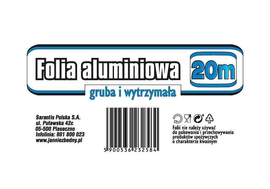 Zdjęcie: Folia aluminiowa z tłoczeniem 20 m JAN NIEZBĘDNY