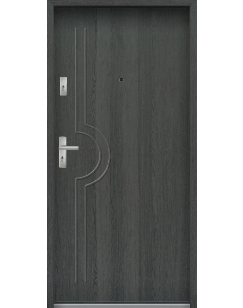 Zdjęcie: Drzwi wejściowe do mieszkań Bastion N-03 Grafit 90 cm prawe OSPŁ KR CENTER