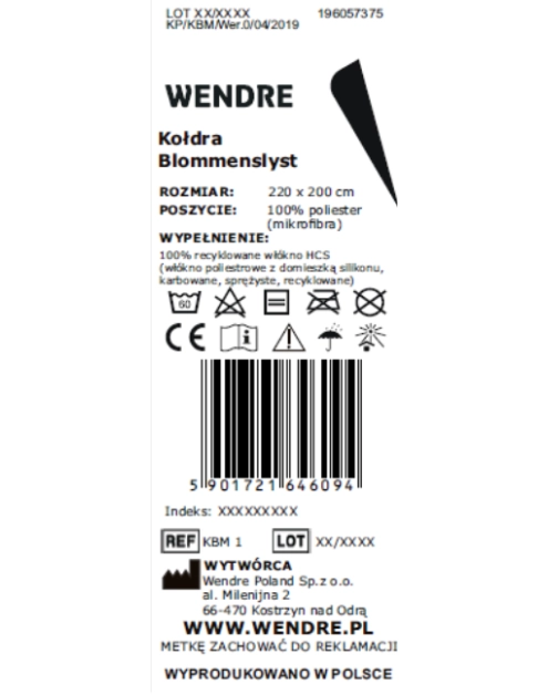 Zdjęcie: Kołdra Blommenslyst 220x200 cm WENDRE