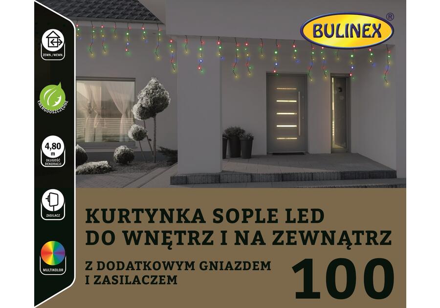 Zdjęcie: Kurtyna Sople 100 lampek - 5 m multikolor BULINEX