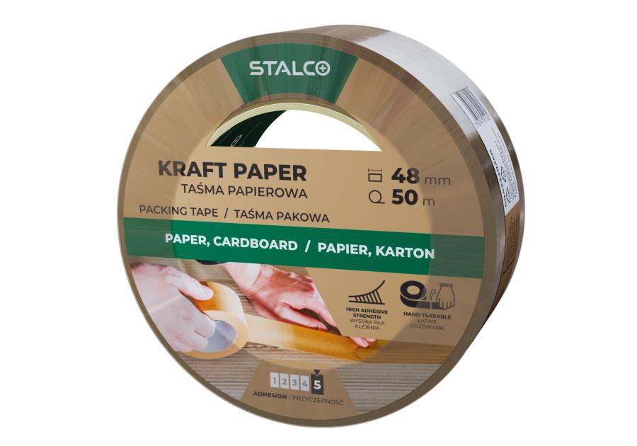 Zdjęcie: Taśma pakowa papierowa 48 mm x 50 m STALCO