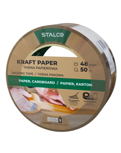 Zdjęcie: Taśma pakowa papierowa 48 mm x 50 m STALCO
