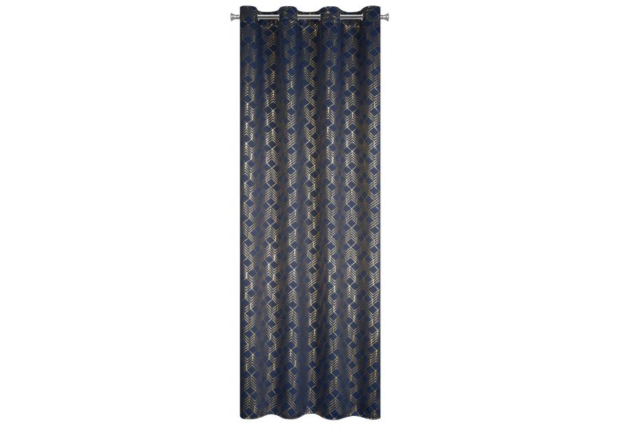 Zdjęcie: Zasłona gotowa D91 Poli 140 x 250 cm granatowy EUROFIRANY