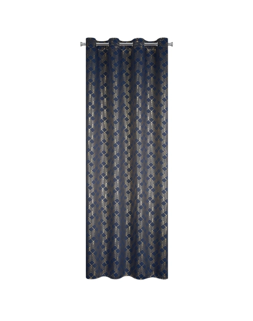 Zdjęcie: Zasłona gotowa D91 Poli 140 x 250 cm granatowy EUROFIRANY