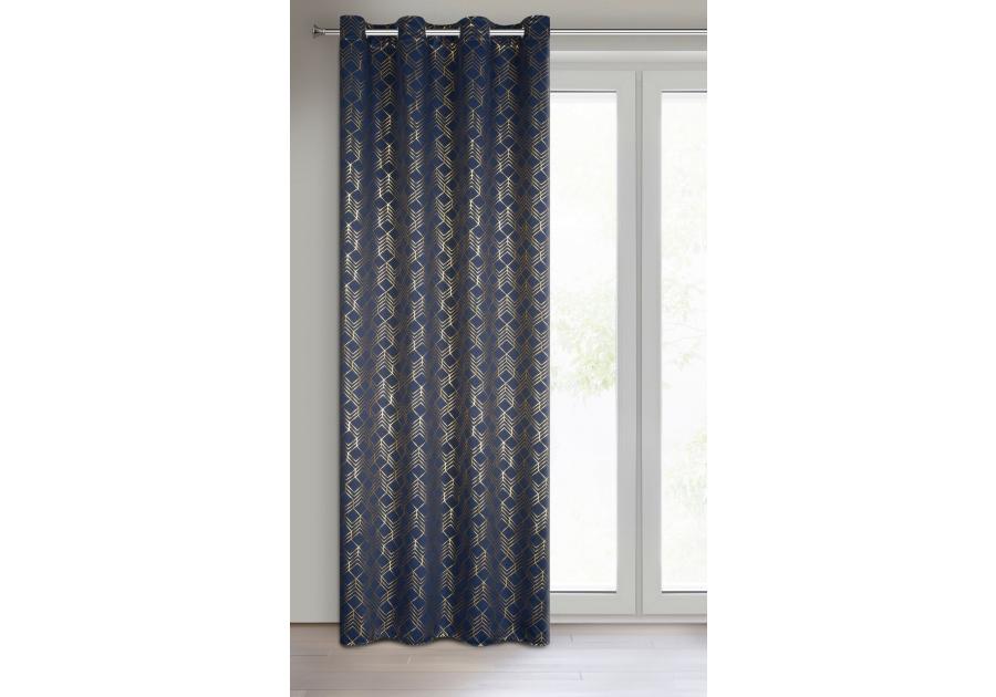 Zdjęcie: Zasłona gotowa D91 Poli 140 x 250 cm granatowy EUROFIRANY