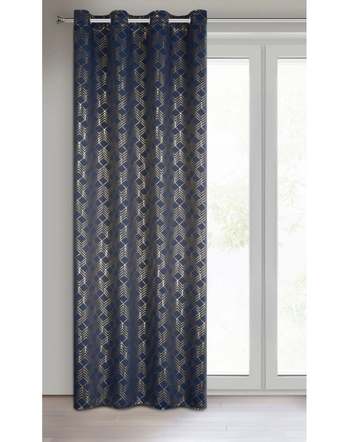 Zdjęcie: Zasłona gotowa D91 Poli 140 x 250 cm granatowy EUROFIRANY