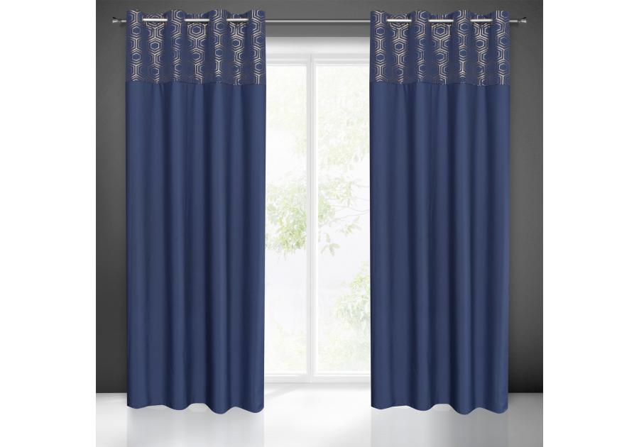 Zdjęcie: Zasłona gotowa Dafne 140 x 240 cm granatowy EUROFIRANY