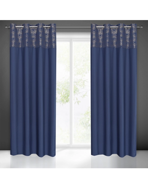 Zdjęcie: Zasłona gotowa Dafne 140 x 240 cm granatowy EUROFIRANY