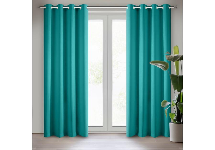 Zdjęcie: Zasłona gotowa Rita 140x250 cm turkusowy EUROFIRANY