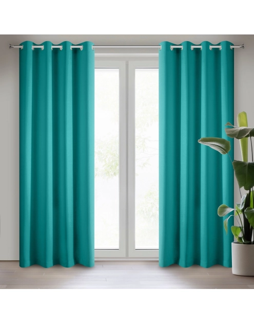 Zdjęcie: Zasłona gotowa Rita 140x250 cm turkusowy EUROFIRANY