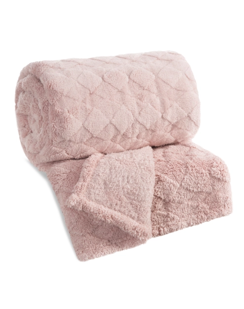 Zdjęcie: Koc Nancy 200x220 cm pudrowy EUROFIRANY