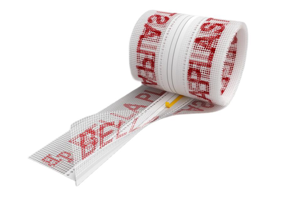 Zdjęcie: Listwa okapnikowa PVC BP14 RF L2500, podtynkowa, zwijana, z siatką BELLA PLAST