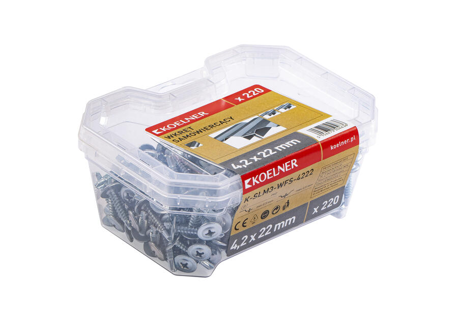 Zdjęcie: Wkręt samowiercący do cienkich blach i drewna 4,2x22 mm, 220 sztuk KOELNER