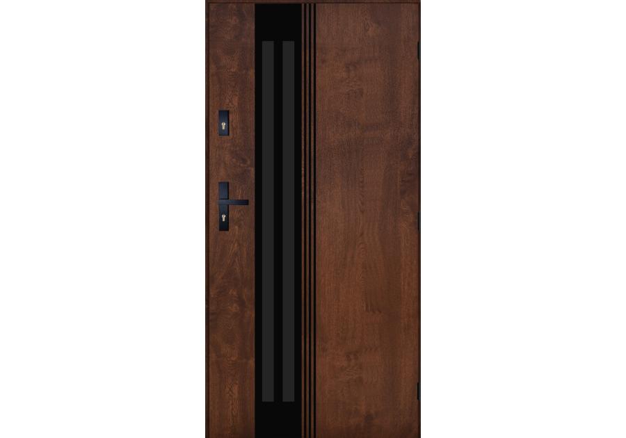 Zdjęcie: Drzwi zewnętrzne santorini orzech 90l komplet PANTOR