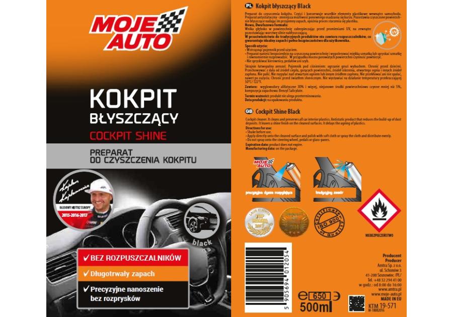 Zdjęcie: Spray do kokpitu błyszczący black 500 ml MOJE AUTO