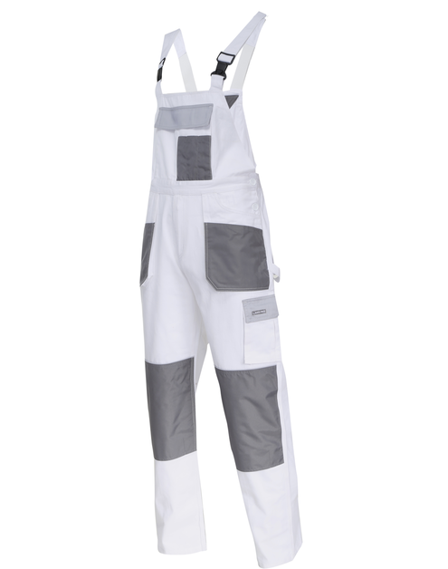 Zdjęcie: Ogrodniczki biało-szare 100% bawełna, 3XL 60, CE, LAHTI PRO