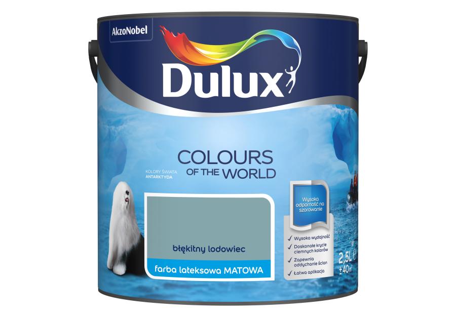 Zdjęcie: Farba do wnętrz Kolory Świata 2,5 L błękitny lodowiec DULUX