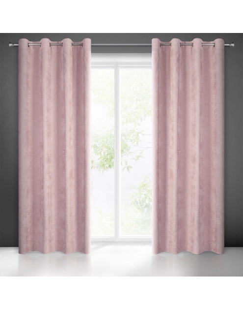 Zdjęcie: Zasłona gotowa Julie 140 x 250 cm pudrowy róż EUROFIRANY