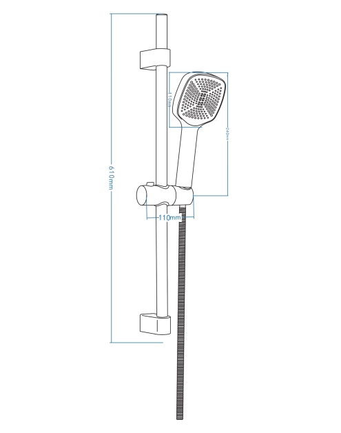 Zdjęcie: Zestaw natryskowy 1-funkcyjny Neo Maro Nero DEANTE
