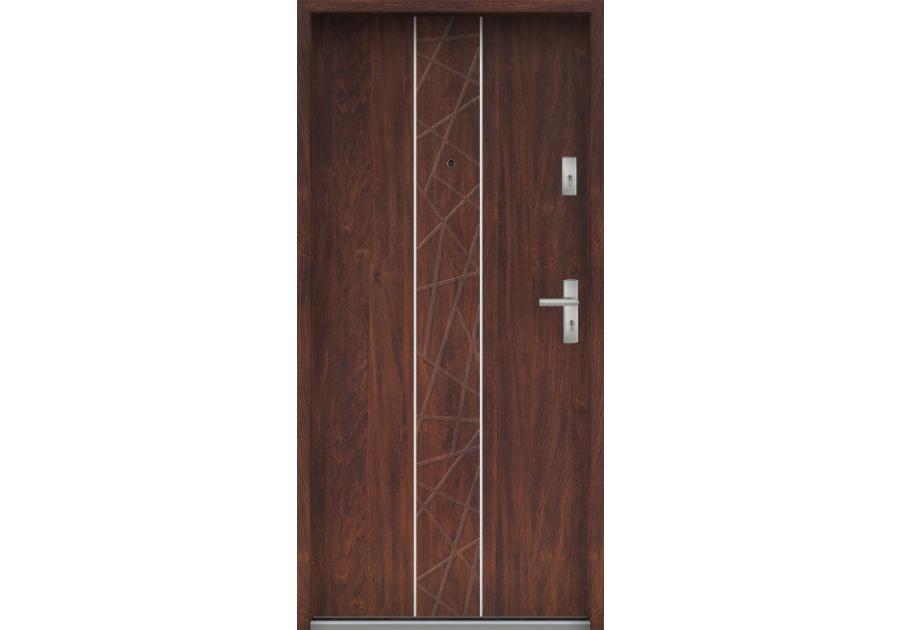 Zdjęcie: Drzwi wejściowe do mieszkań Bastion A-40 Kasztan 90 cm lewe ODR KR CENTER
