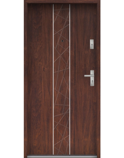 Zdjęcie: Drzwi wejściowe do mieszkań Bastion A-40 Kasztan 90 cm lewe ODR KR CENTER