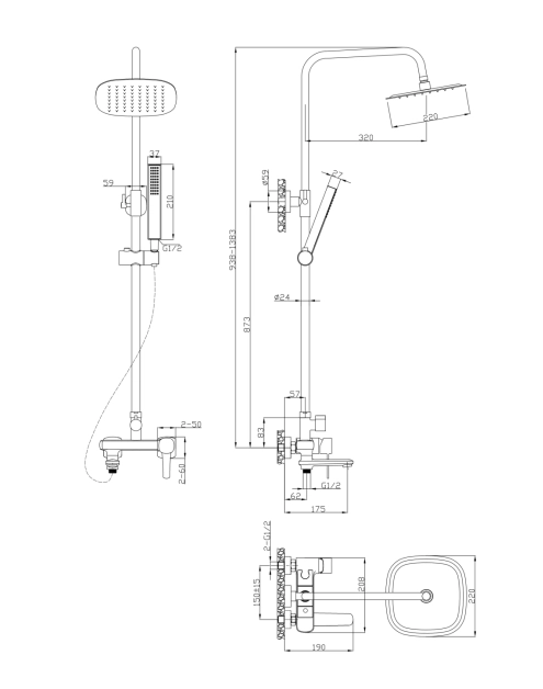 Zdjęcie: Deszczownia Glamour czarny INVENA