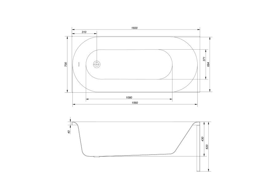 Zdjęcie: Wanna Octavia 160x70 cm CERSANIT