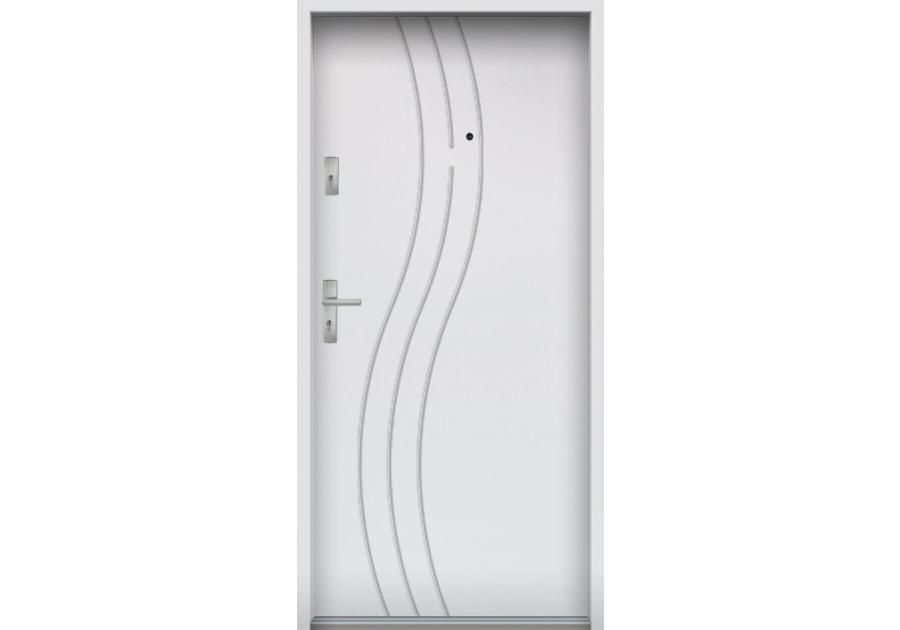 Zdjęcie: Drzwi wejściowe do mieszkań Bastion N-07 Biały 80 cm (NW) prawe ODO KR CENTER