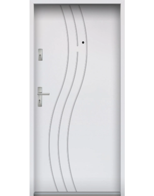 Zdjęcie: Drzwi wejściowe do mieszkań Bastion N-07 Biały 80 cm (NW) prawe ODO KR CENTER