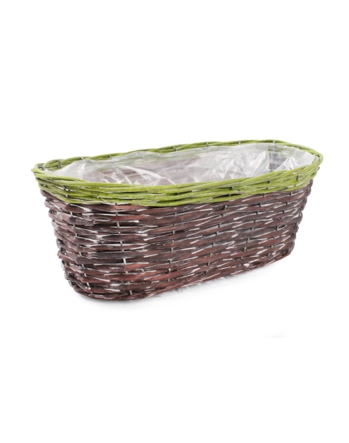 Zdjęcie: Balkonówka doniczka wiklinowa z folią 38x18x14 cm TIN TOURS