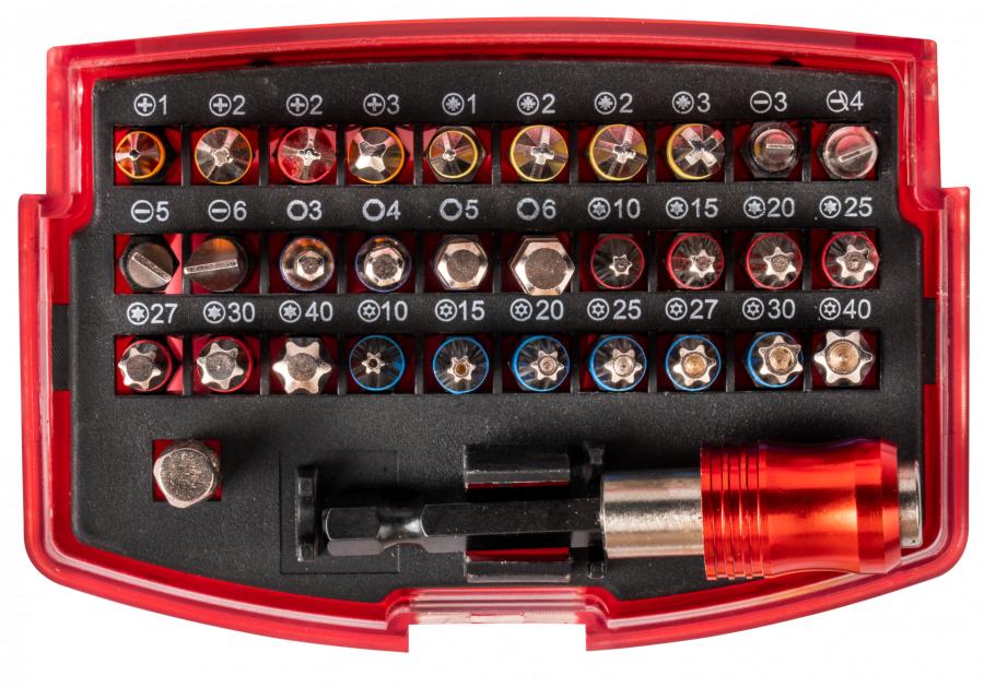 Zdjęcie: Zestaw bitów 25 mm PH PZ SL T TS adapter 1/4 32 elementy RAWLPLUG