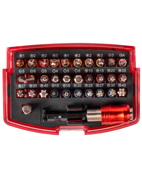 Zdjęcie: Zestaw bitów 25 mm PH PZ SL T TS adapter 1/4 32 elementy RAWLPLUG