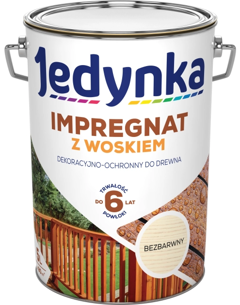 Zdjęcie: Impregnat do drewna z woskiem bezbarwny 5 L JEDYNKA
