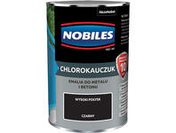 Zdjęcie: Emalia do metalu i betonu Chlorokauczuk czarny wysoki połysk 0,9 L NOBILES
