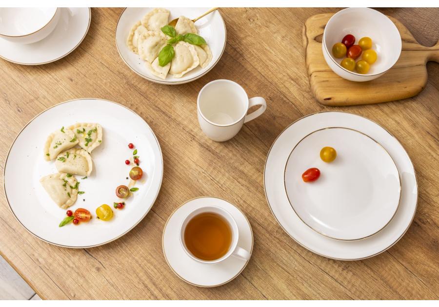 Zdjęcie: Talerz głęboki 20 cm porcelana kremowa new Bella Złota Linia ALTOMDESIGN