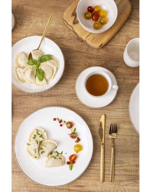 Zdjęcie: Talerz głęboki 20 cm porcelana kremowa new Bella Złota Linia ALTOMDESIGN