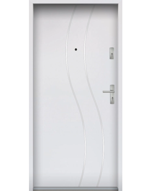 Zdjęcie: Drzwi wejściowe do mieszkań Bastion R-59 Biały 90 cm lewe OSP KR CENTER